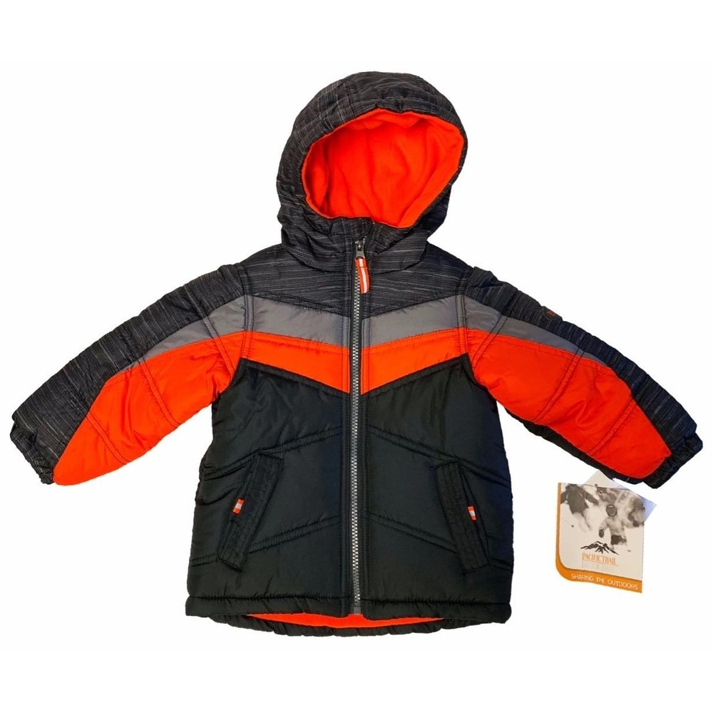 NEW Pacific Trail Toddler 24 mo 2T Orange Black Winter Snow Coat Puffer Jacket